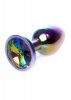 Gustowny korek analny klasyczny zatyczka plug z diamentem multicolor